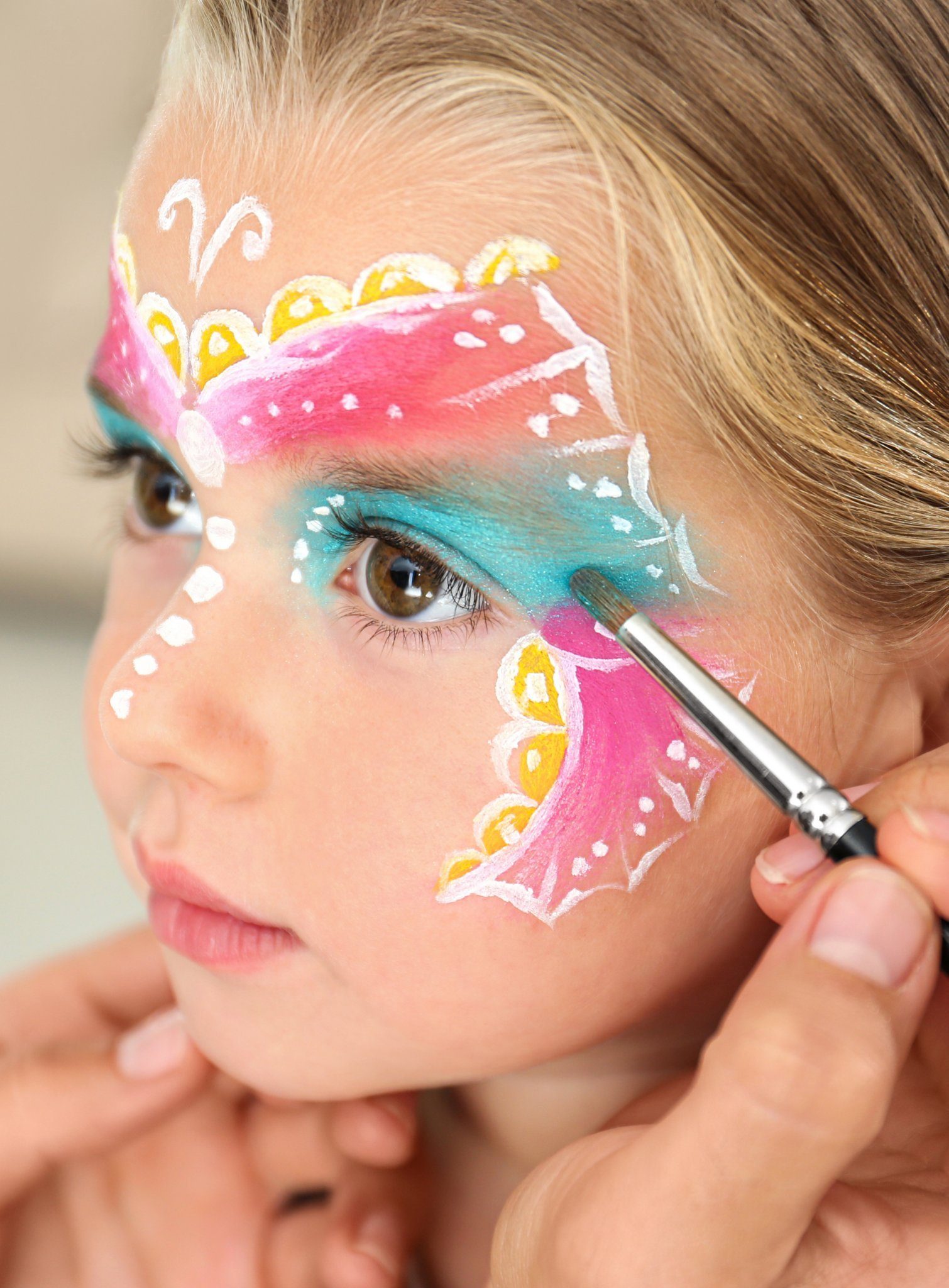 Kryolan GmbH Theaterschminke 4 Farben Schminke Make up 15 ml Karneval Fasching, Voll deckende Cremeschminke auf Wachsbasis für Schmetterling, Fee, Pr