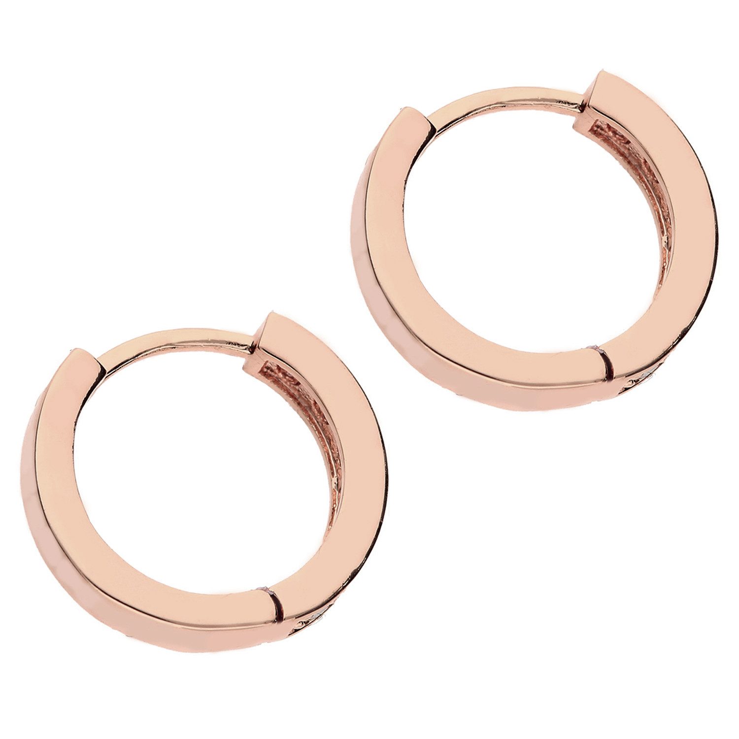 LÖB Paar Creolen 18K Roségold vergoldet Ohrringe Zirkonia Steine Creolen Kl günstig online kaufen