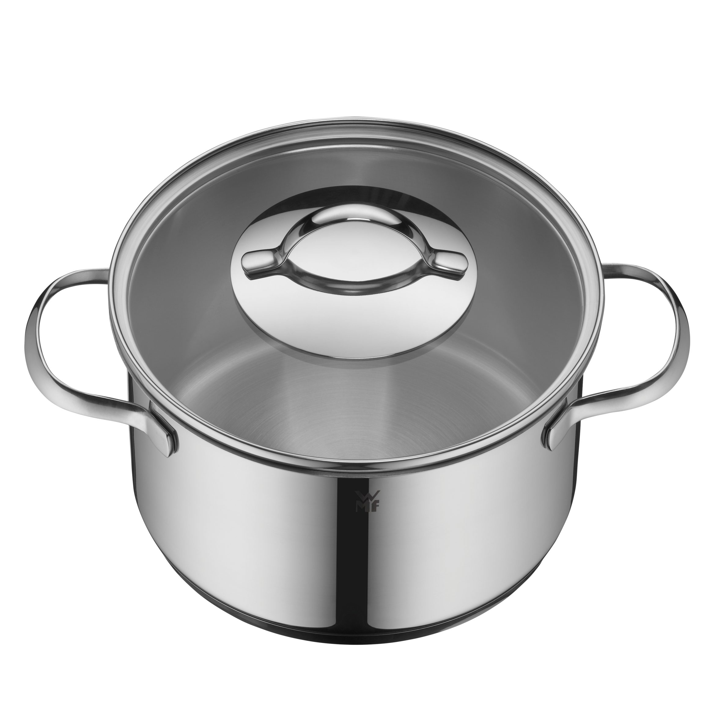WMF Fleischtopf Aparto Kochtopf mit Deckel, 24 cm, Cromargan Edelstahl Rostfrei 18/10 (1-tlg., 24 cm), wärmereduzierende Griffe, tropffreies Ausgießen