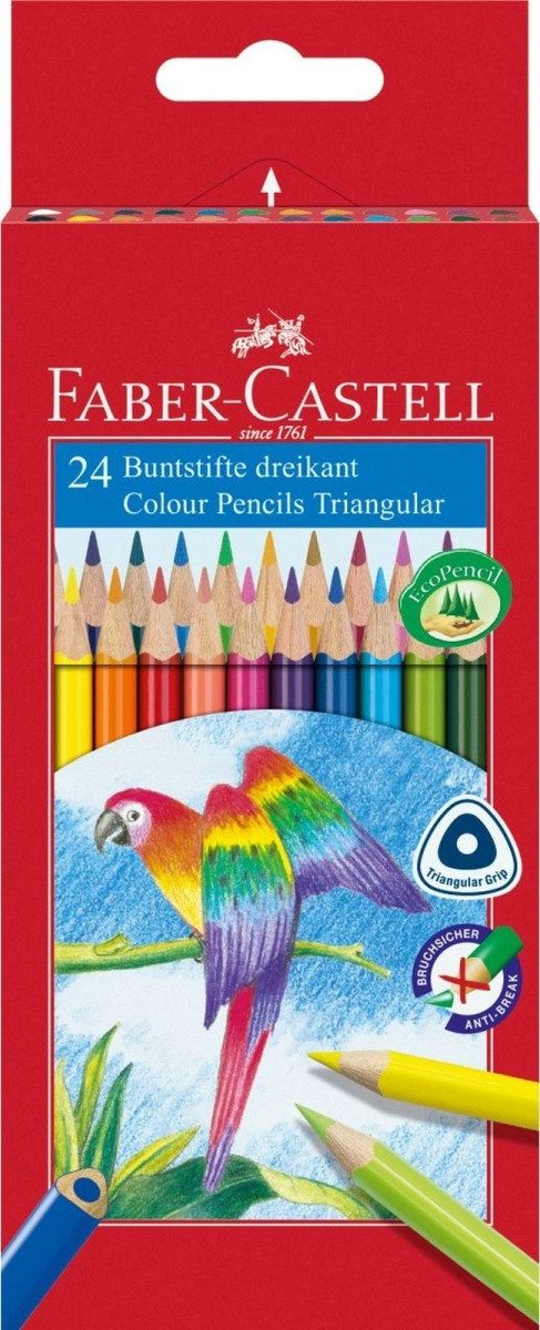 Faber-Castell Buntstift Buntstift Dreikant sortiert VE=24 Stück Kartonetui