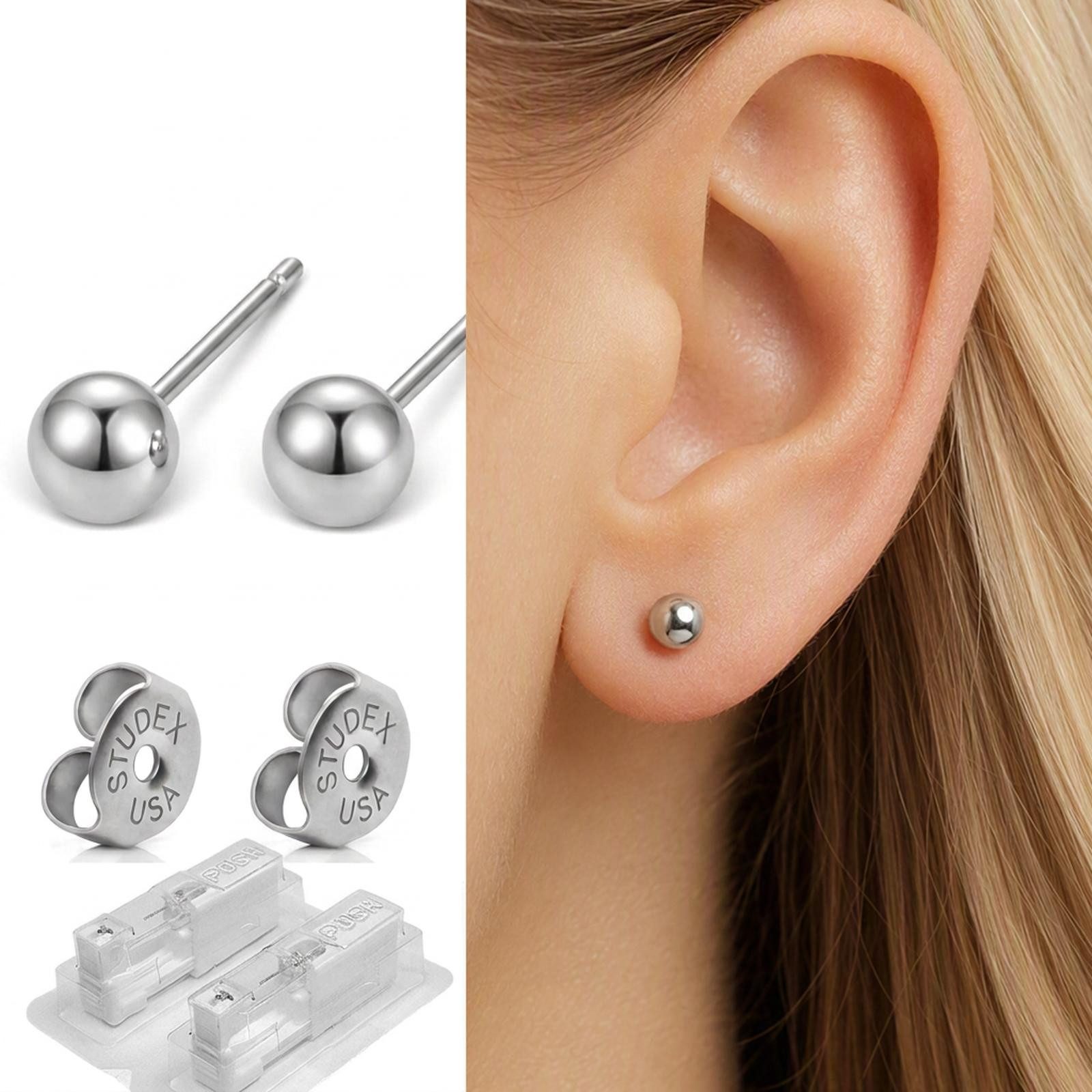 Studex Paar Ohrstecker Medizinische Ohrstecker Erstohrstecker Kugel Studex System 75