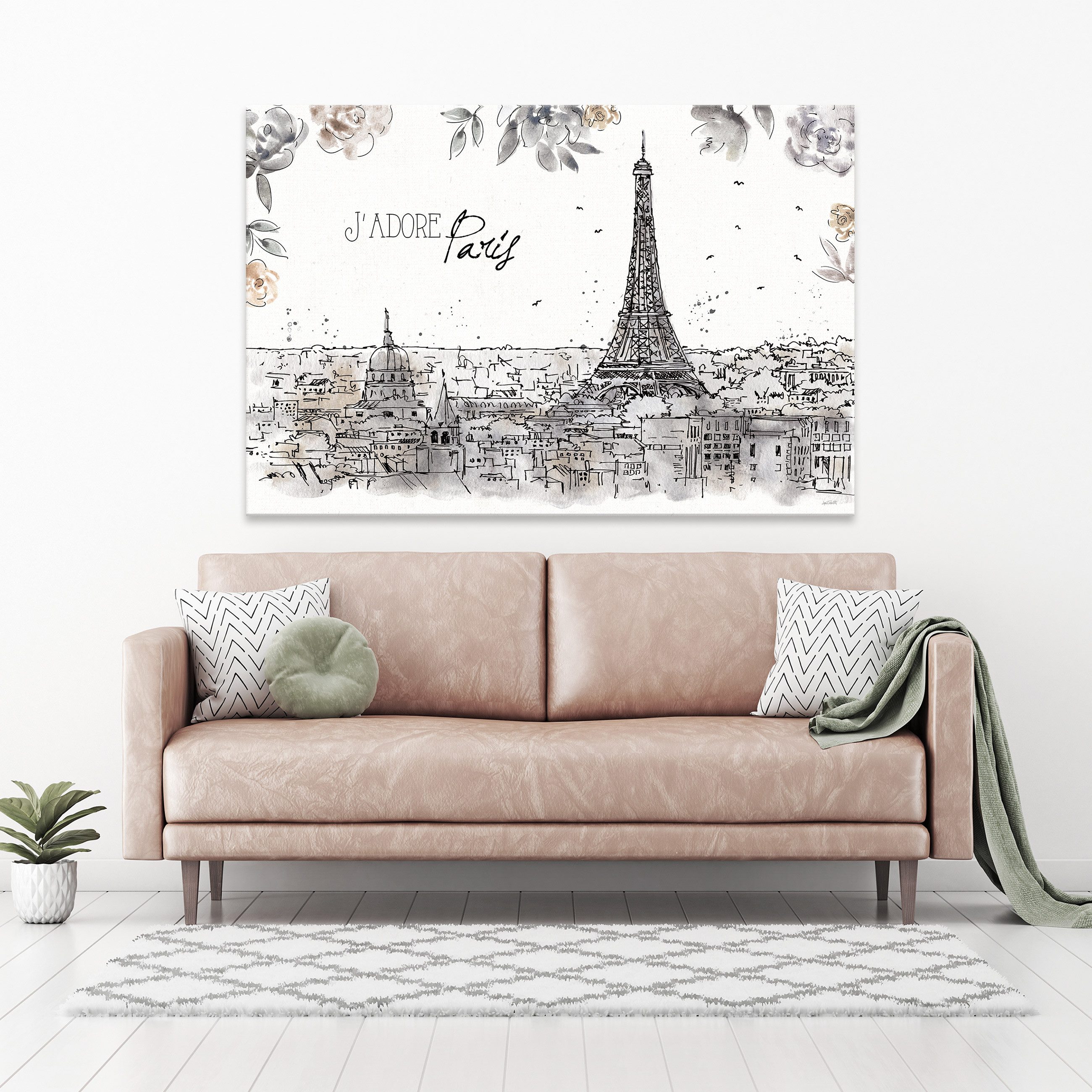 Wallarena Leinwandbild Blumen - Mehrfarbig - Elegant - Schlafzimmer, Blumen, 100x75x3cm