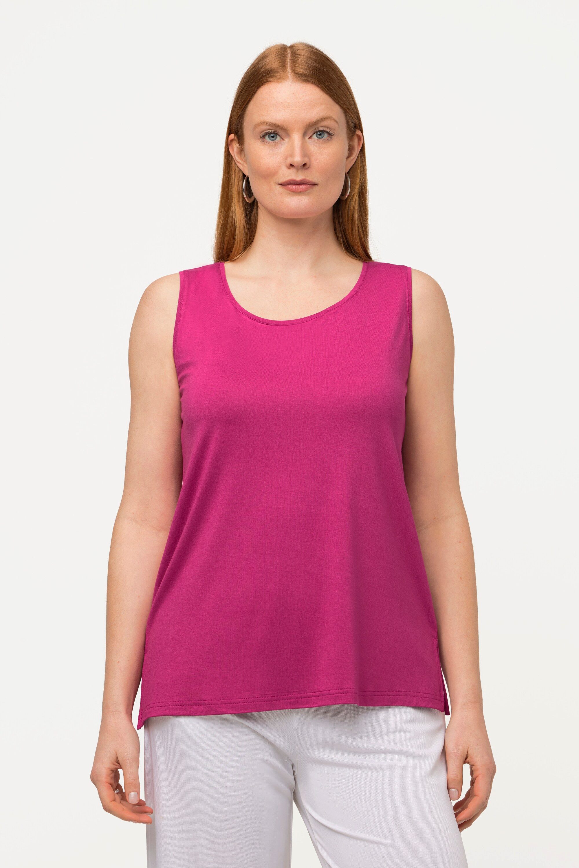 Ulla Popken Longtop Top Stretch Seitenschlitze Crêpe-Qualität günstig online kaufen