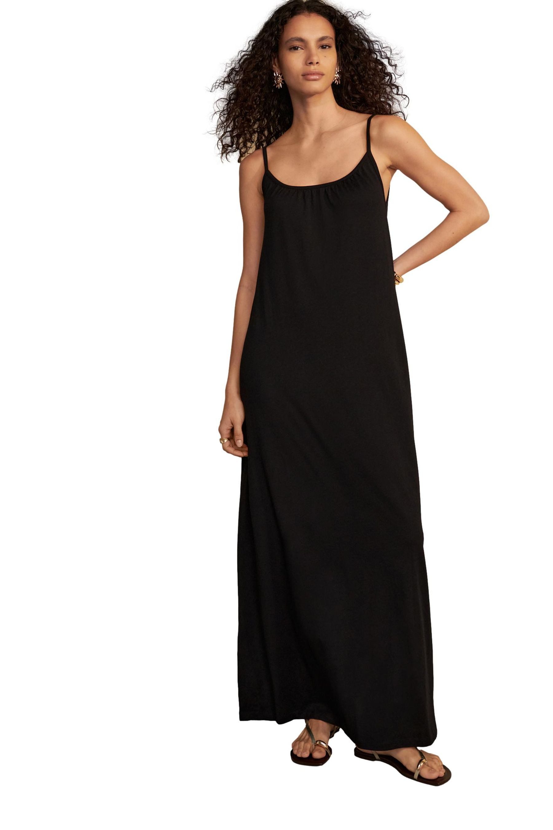 Jerseykleid Maxikleid in Trapezform – Kurzgröße