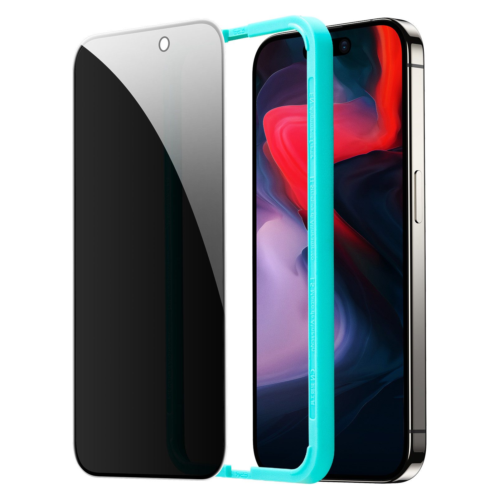 ESR Displayschutzglas Tempered-Glass Privacy Displayschutz für iPhone 15 Pro, SGS-Militärstandards (MIL-STD-810H 516.8)