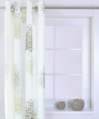 Vorhang »Belinda«, Kutti, Ösen (1 St), Gardine, halbtransparent, Ausbrenner, bedruckt, Viskose-Polyester