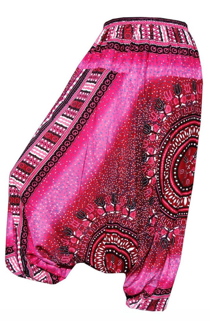 PANASIAM Haremshose Aladinhose Maoi Haremshose aus 100% natürlicher Viskose Pumphose auch als Overall tragbar Damen bequeme Freizeithose Pluderhose