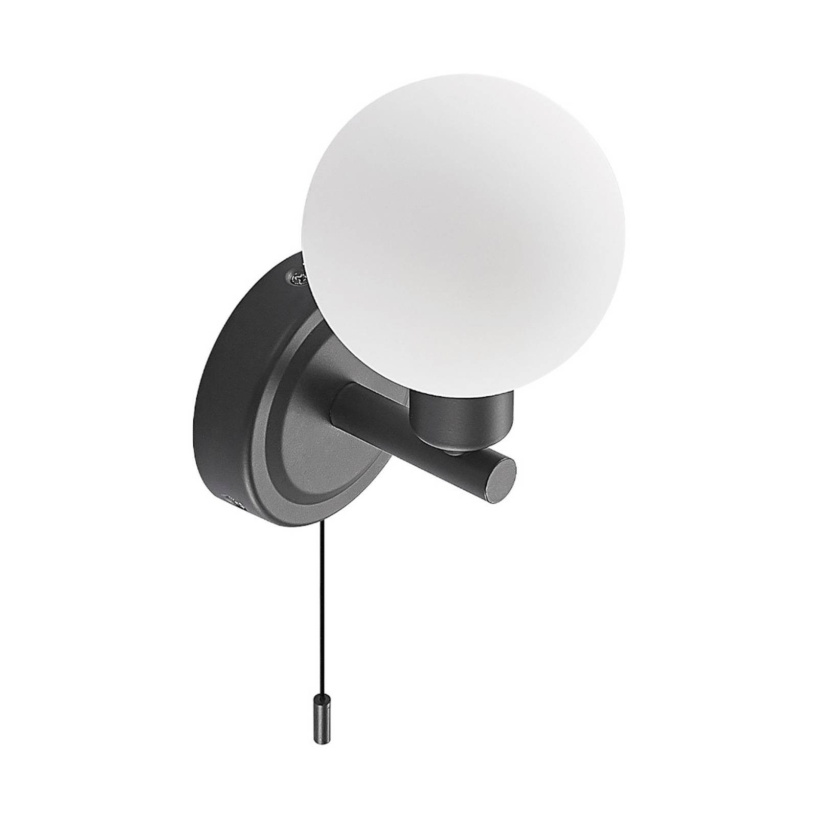 Lindby Wandleuchte Zaniba, Metall, Schwarz IP44, 1 x 8 W LED