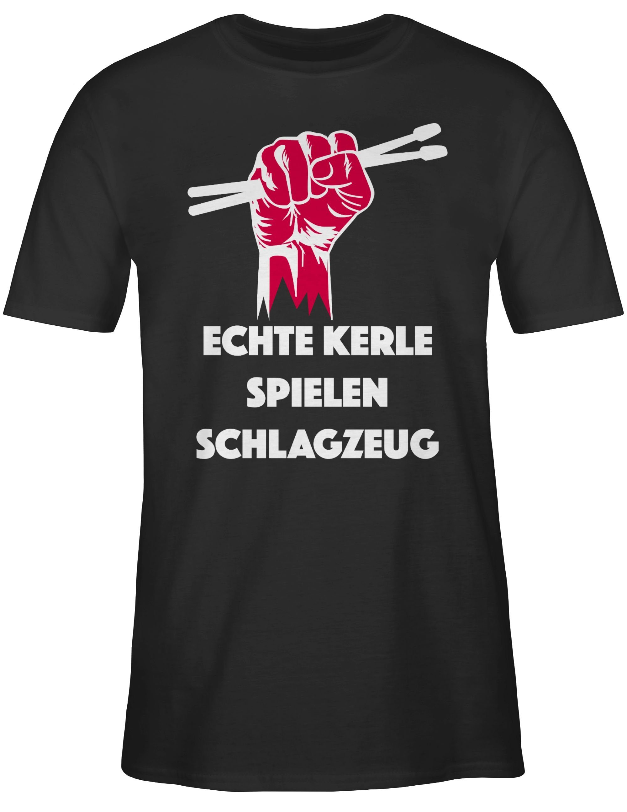 1 T-Shirt Shirtracer Musik Zubehör Schwarz Echte Instrument Kerle Schlagzeug spielen