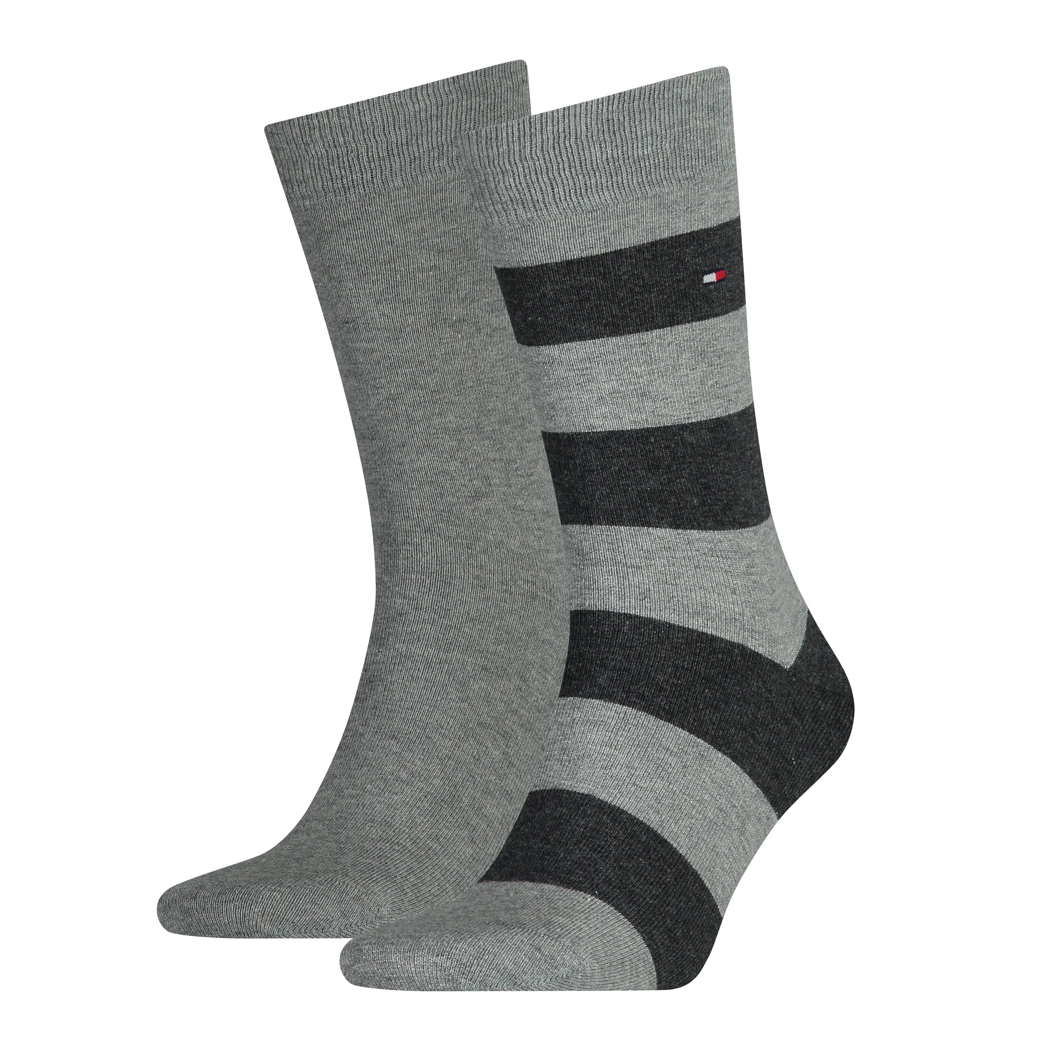 Tommy Hilfiger Socken TH MEN RUGBY SOCK 2P (2-Paar, 2 Paar) mit Rippenstrickbündchen, atmungsaktiv