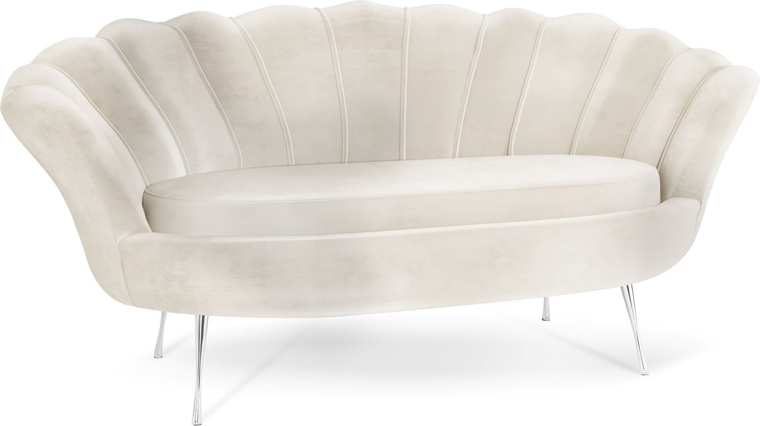 WFL GROUP Sofa Muschel, Samt 2-Sitzer günstig online kaufen