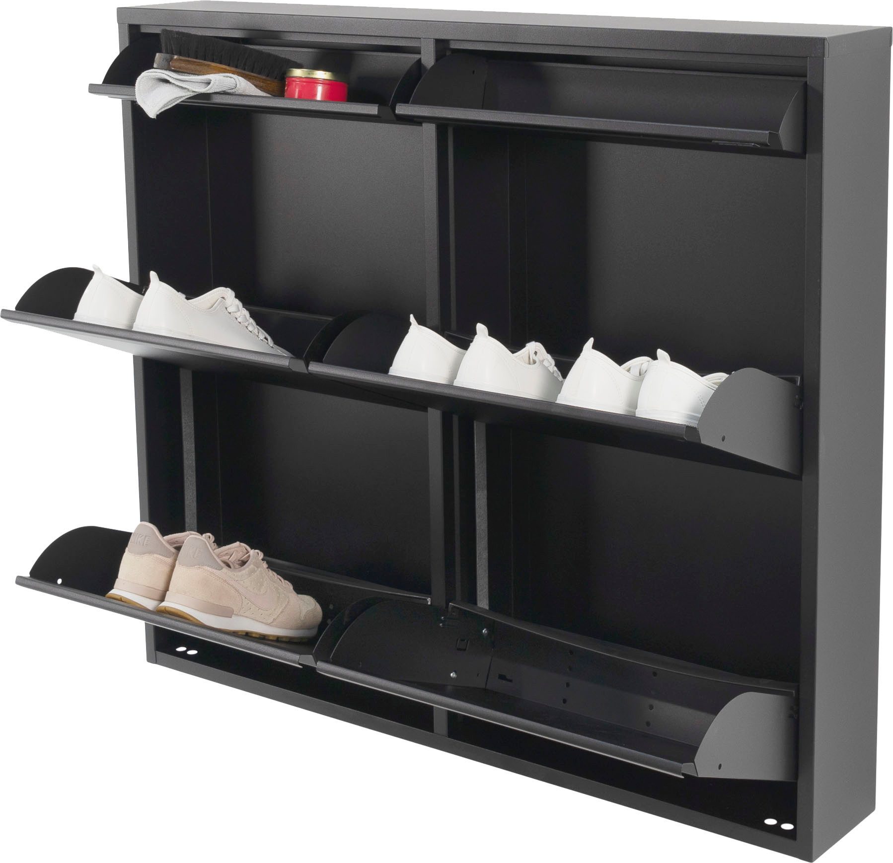 Spinder Design Schuhschrank Billi Schuhklapper Metall, Breite 98 cm, Höhe 86 cm, 6 Klappen – Bild 5 von 5