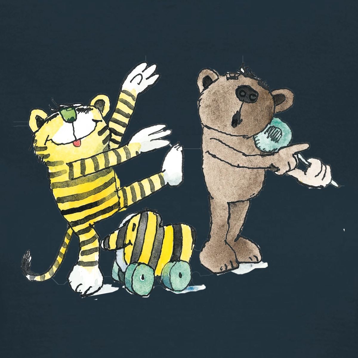 Spreadshirt T-Shirt Janosch Tiger und Freunde Machen Musik Frauen T-Shirt (1-tlg)