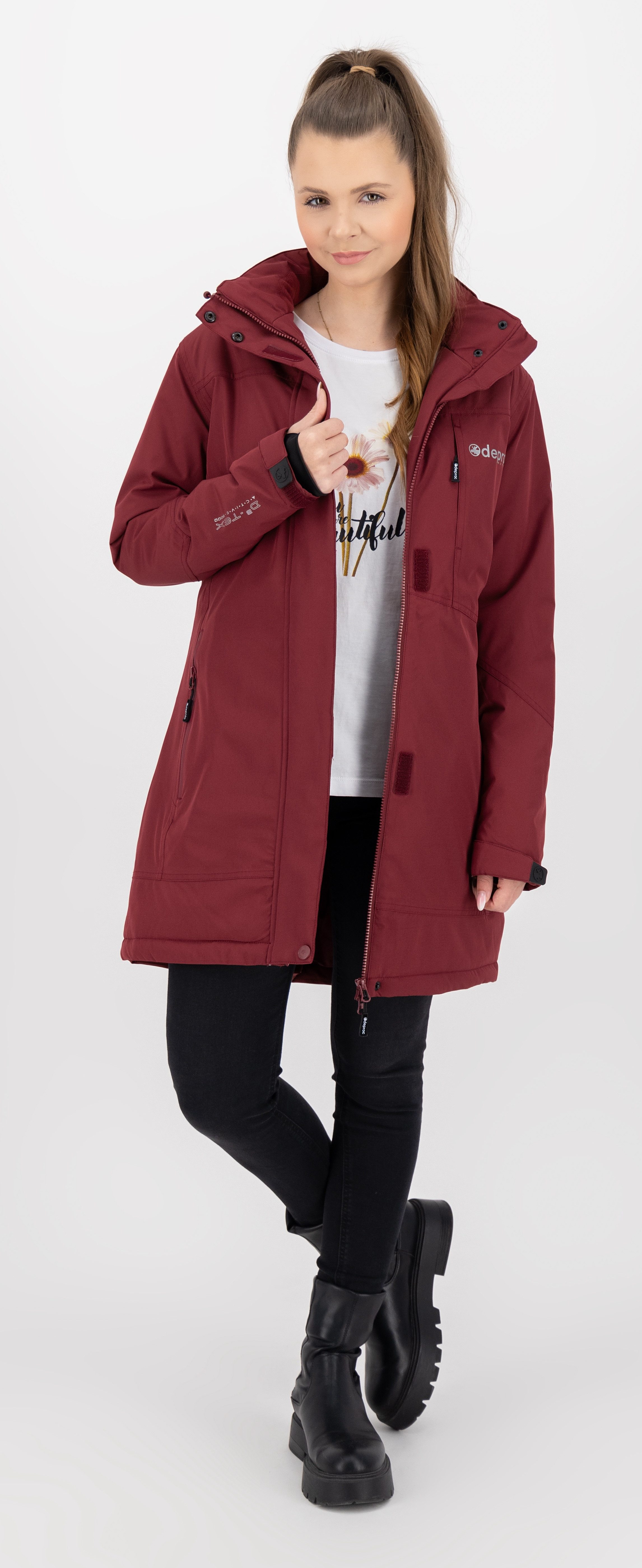 DEPROC Active Langjacke MONTREAL LONG WMN OS Übergangsjacke Kurzmantel Softshellmantel auch in großen Größen erhältlich