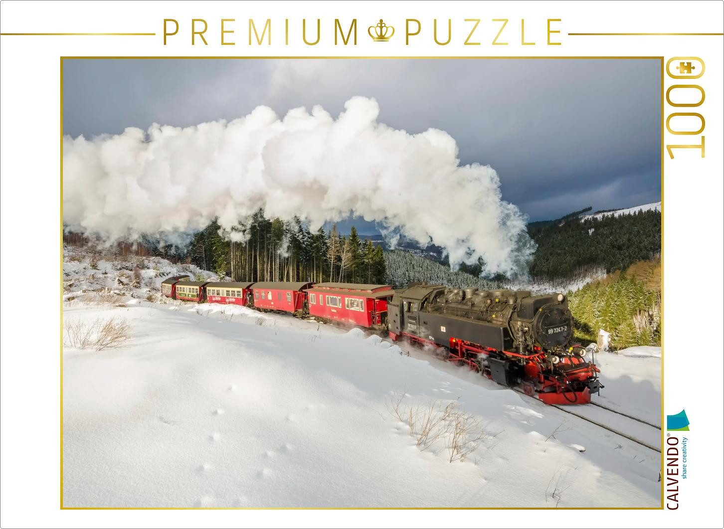 CALVENDO Puzzle CALVENDO Puzzle Brockenbahn bei Drei Annen, 1000 Teile Lege-Größe 64x, 1000 Puzzleteile