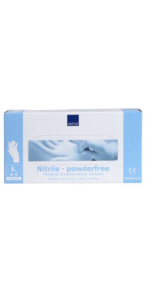 ABENA GmbH Einweghandschuhe Abena Abena Nitril-Handschuhe pulverfrei Größe L 100 Stk. blau 100st