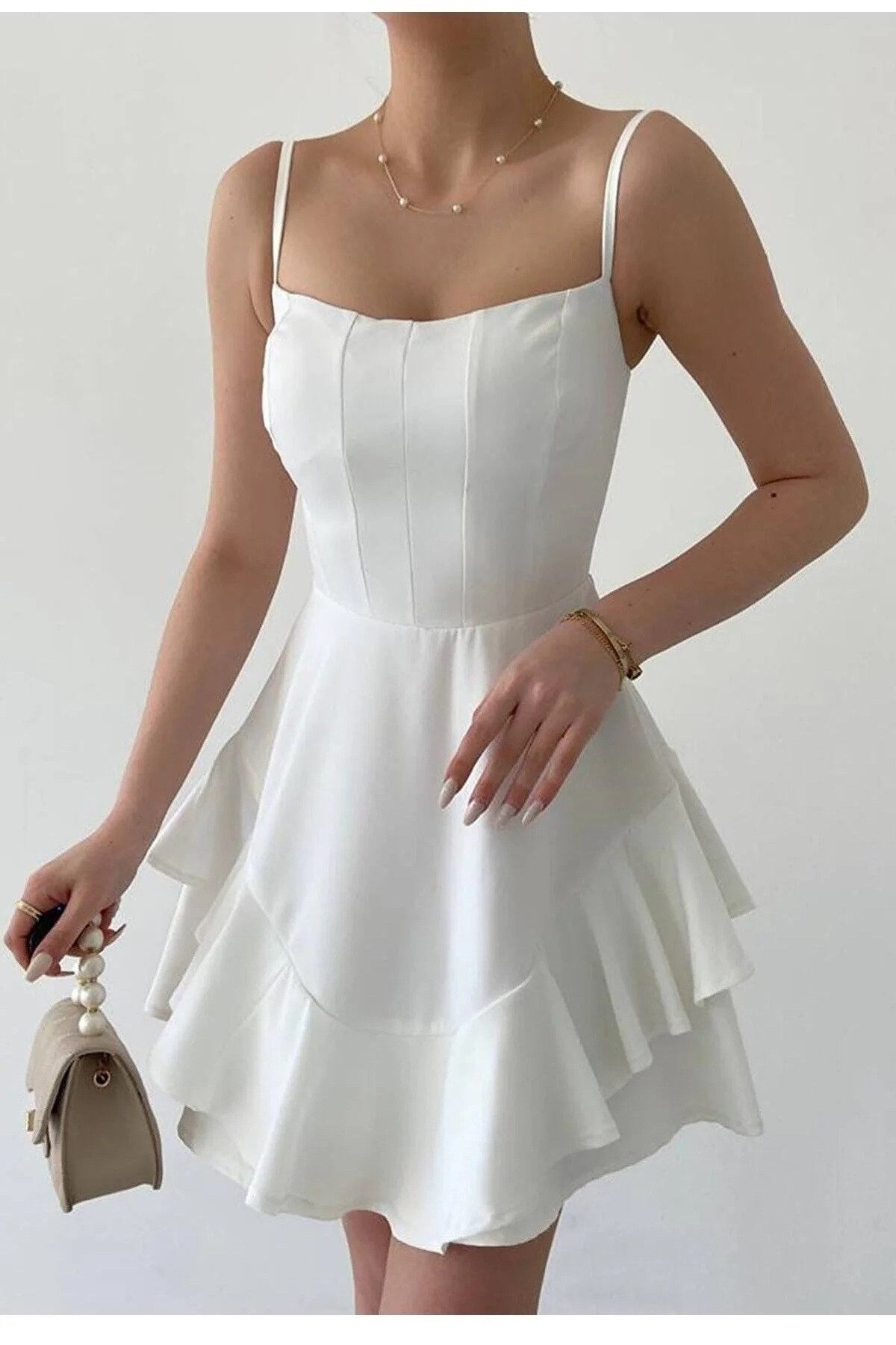 Minikleid Kleid mit dünnen Trägern