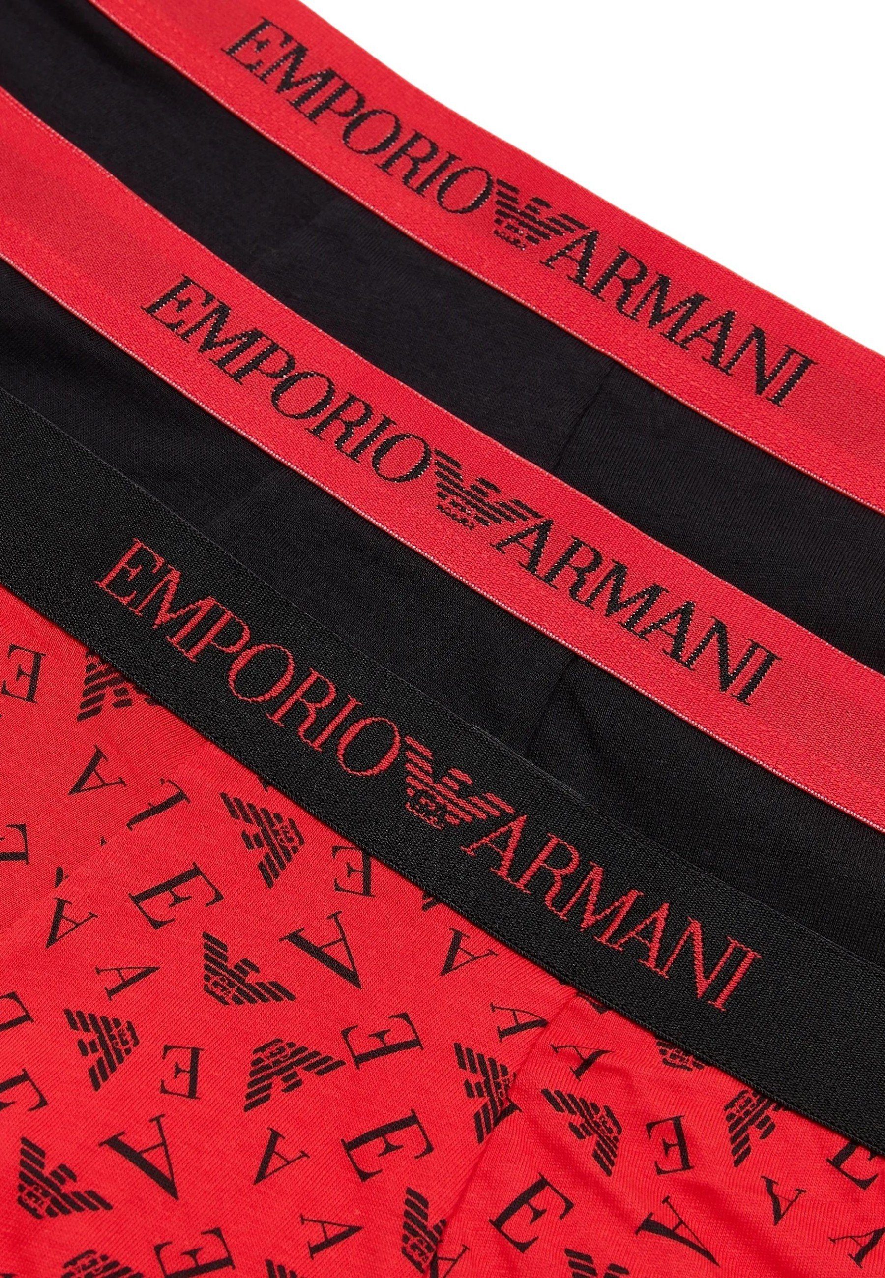 Knit Shorts Trunks (3-St) 3 Boxershorts Emporio Armani Pack Schwarz/Rot
