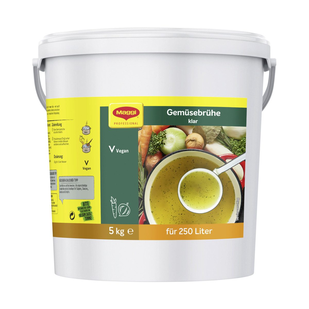 MAGGI Gewürz, Maggi Professional Klare Gemüsebrühe für 250 Liter Großpackung 5000g