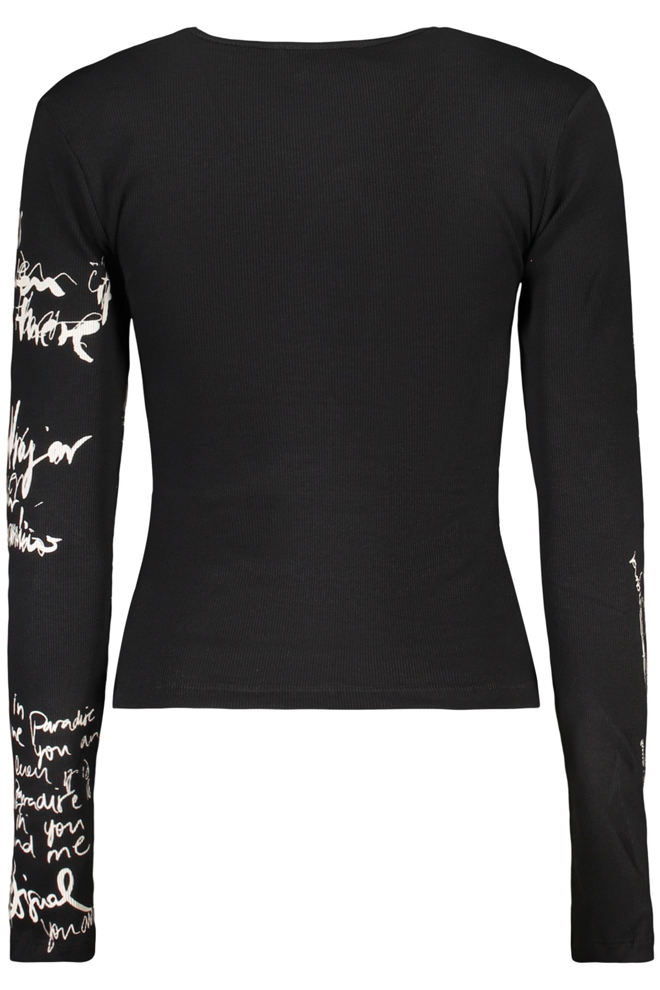 Desigual Strickpullover Stylischer Damenpullover: Schwarz mit Print und Kontrastdetails