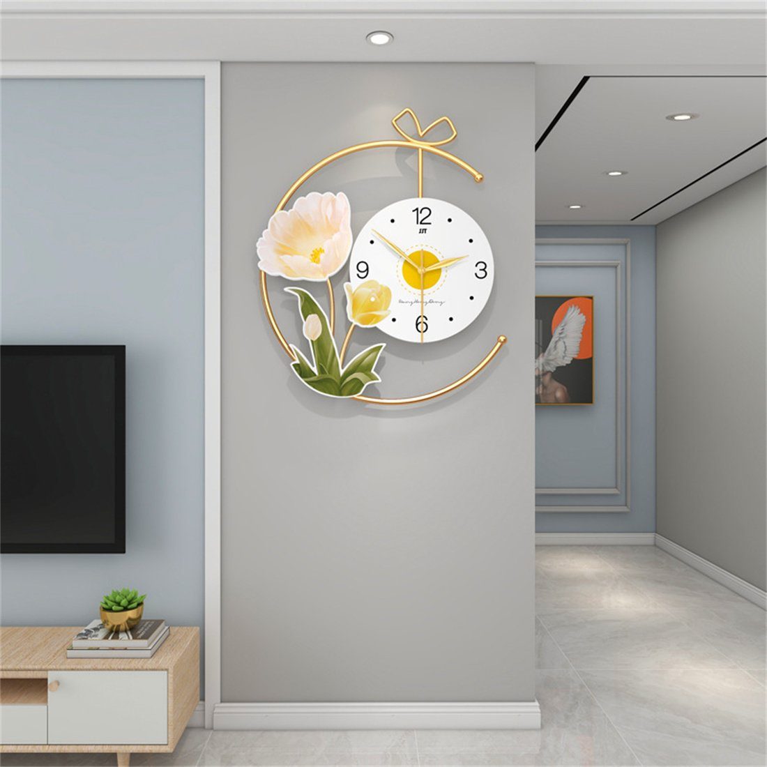 50cm Wohnzimmer,Uhr stille Wanduhr für Wanduhr DÖRÖY das Wanduhr, Dekorative Moderne