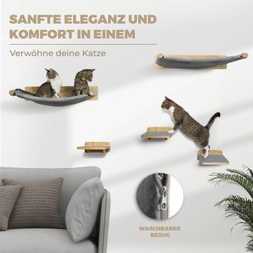 WOOWOOD Katzen-Kletterwand Katzenkletterwand Hängematte Set (5-teilig)