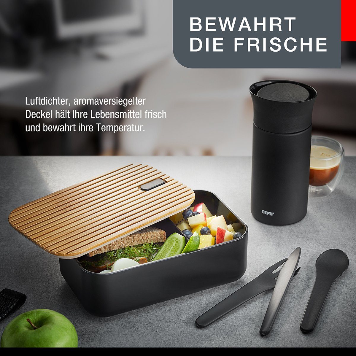 GEFU Lunchbox Lunchbox ENVIRO mit Fächer Kinder Brotdose Box Bro