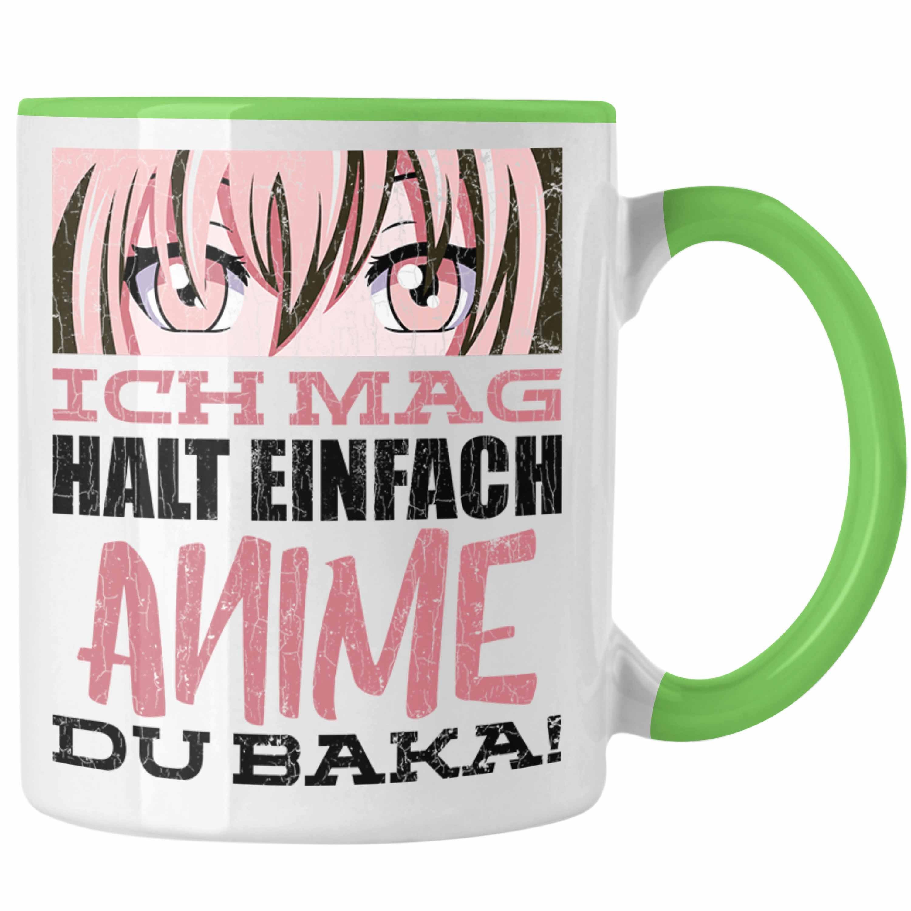 Trendation Tasse Trendation - Anime Tasse Geschenk Spruch Kaffeetasse Geschenke Deko Anme Fan Du Baka Grün