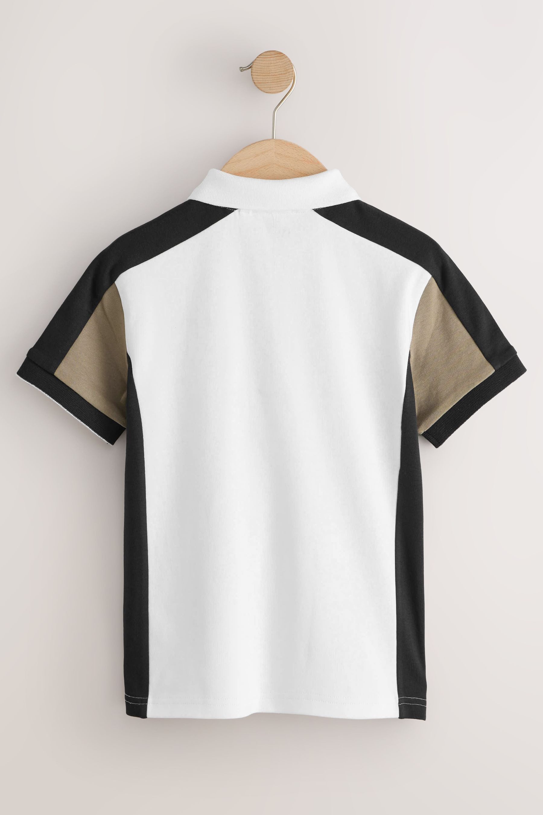 Next Poloshirt Kurzarm-Polohemd mit Reißverschluss in Blockfarben (1-tlg) – Bild 2 von 5