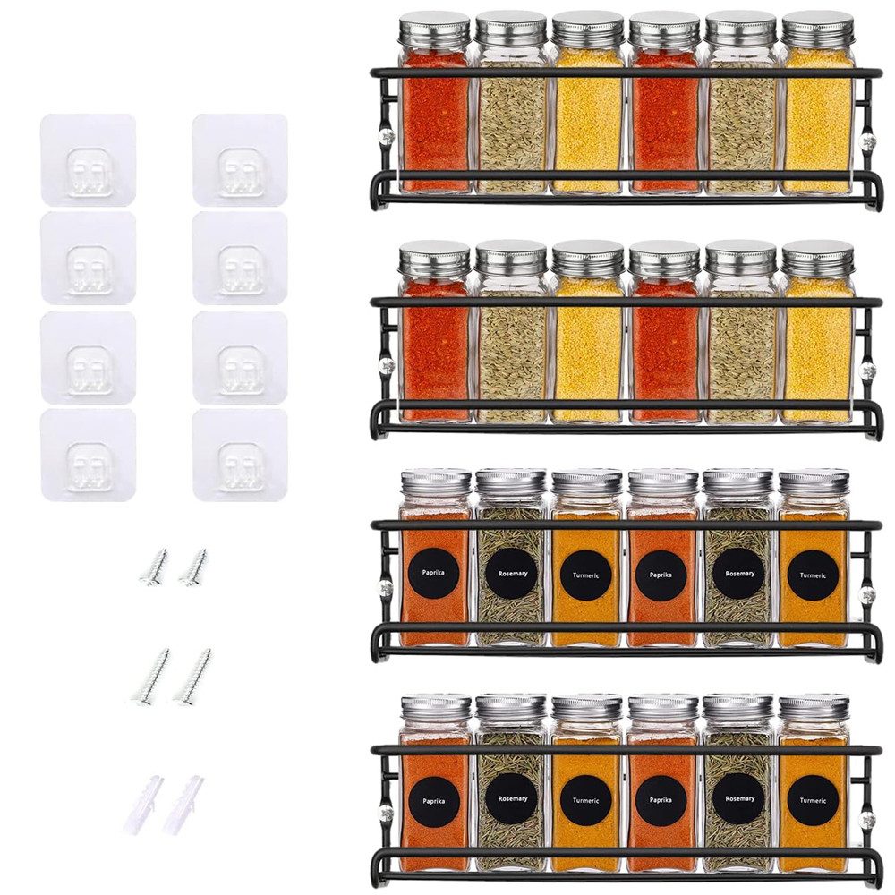 NUODWELL Gewürzregal 4 Stück Metall Gewürzhalter,Gewürzregal Hängend Ohne B günstig online kaufen