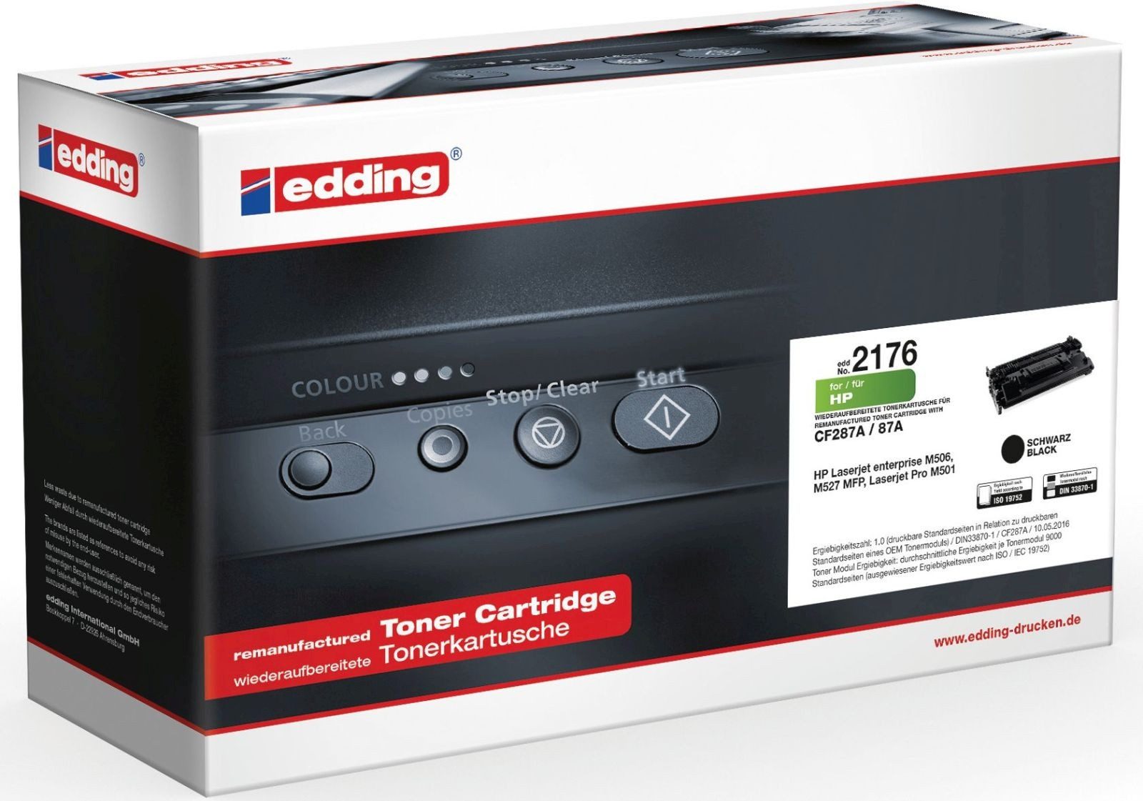 edding Tonerpatrone Tonerkartusche kompatibel mit HP CF287A schwarz