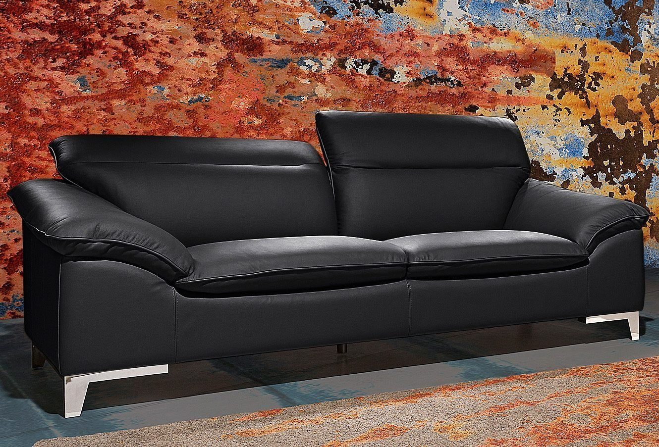 COTTA Polstergarnitur Teresa, (Set), Set bestehend aus: 2-Sitzer mit Kopfteilverstellung & Hocker