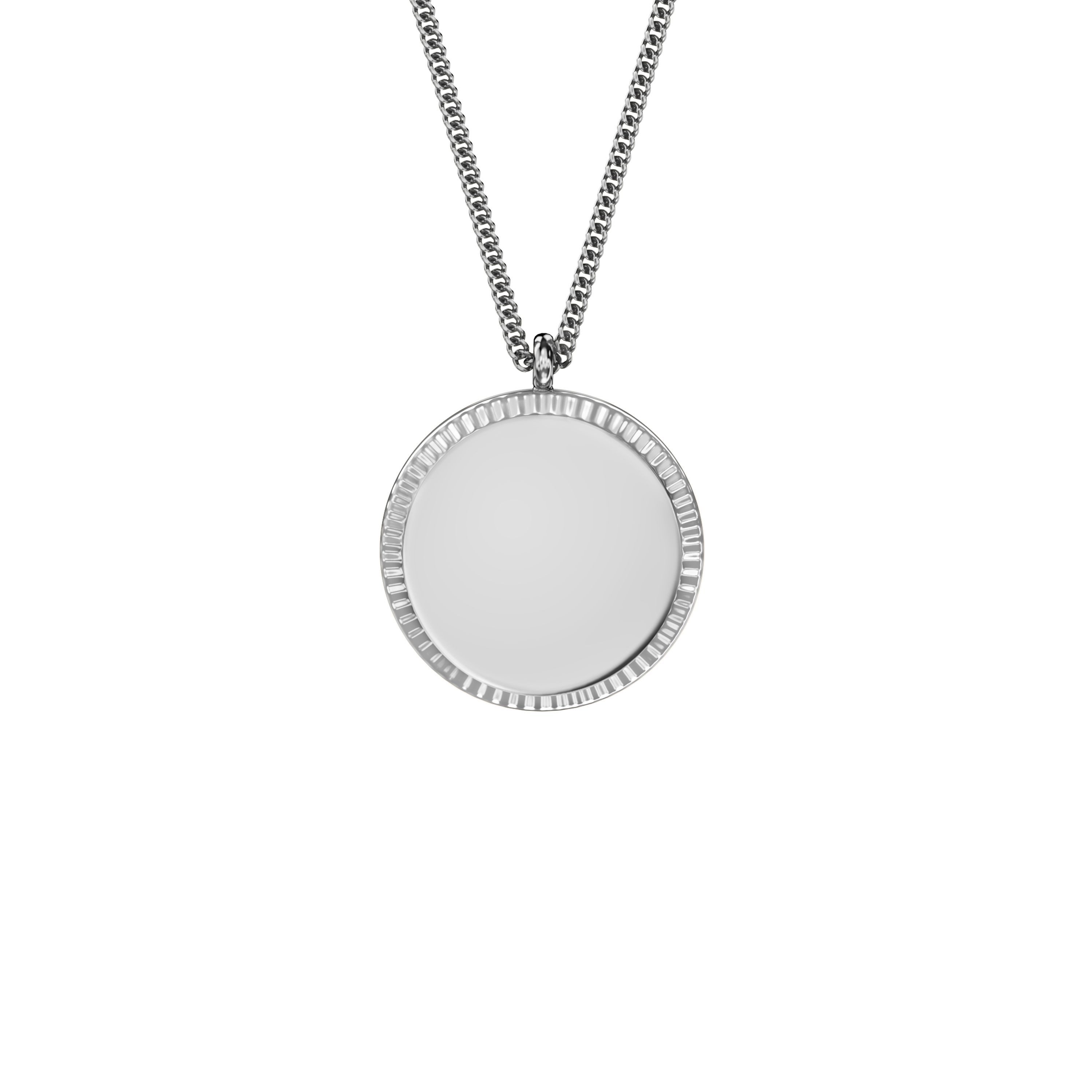 Fossil Kette mit Anhänger Schmuck Geschenk Edelstahl Halskette Kreis Scheibe Ellis