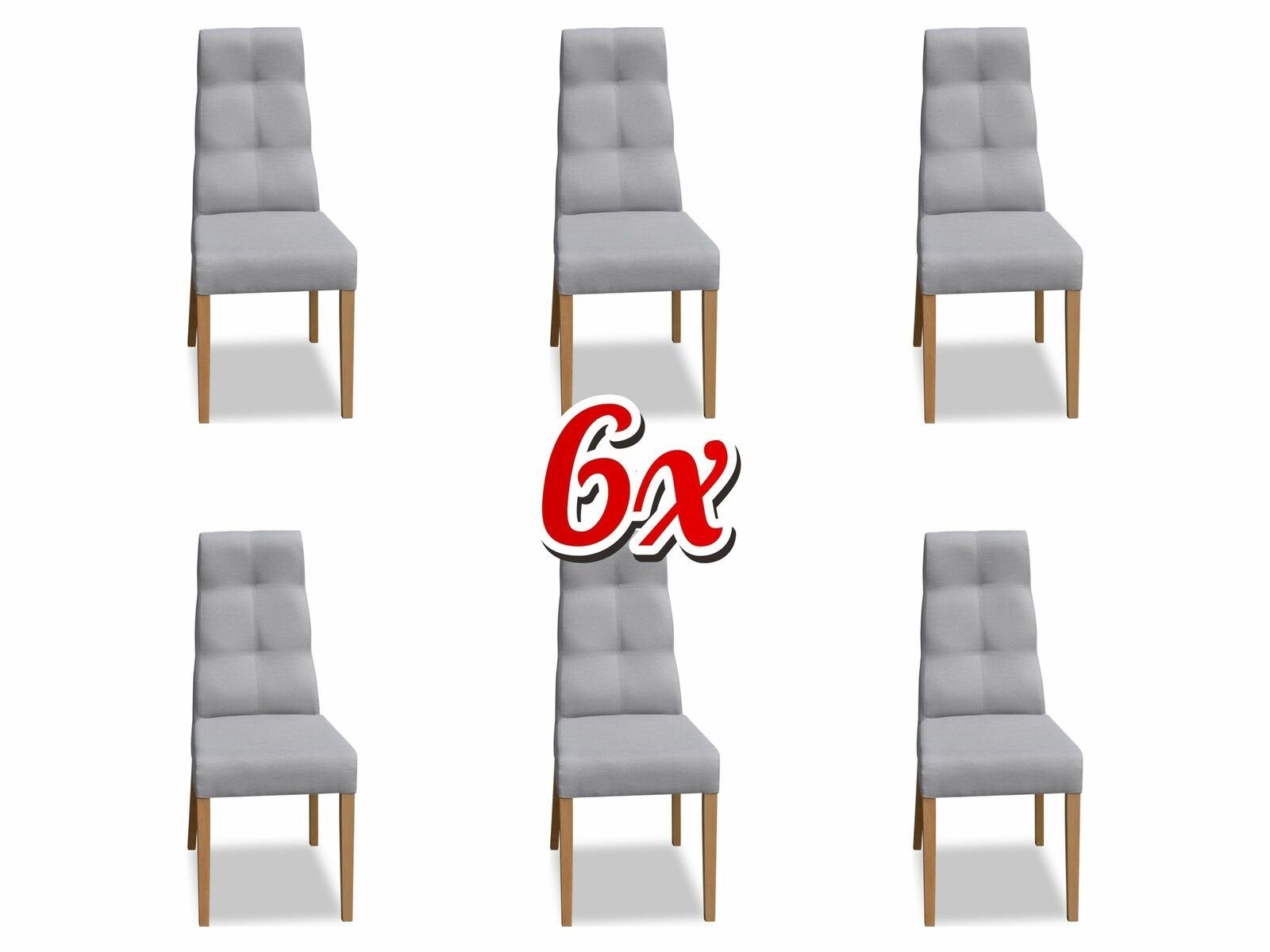 JVmoebel Stuhl, Esszimmer Stuhl Garnitur Sessel Polster Design 6x Stühle Gruppe Set Lehnstuhl