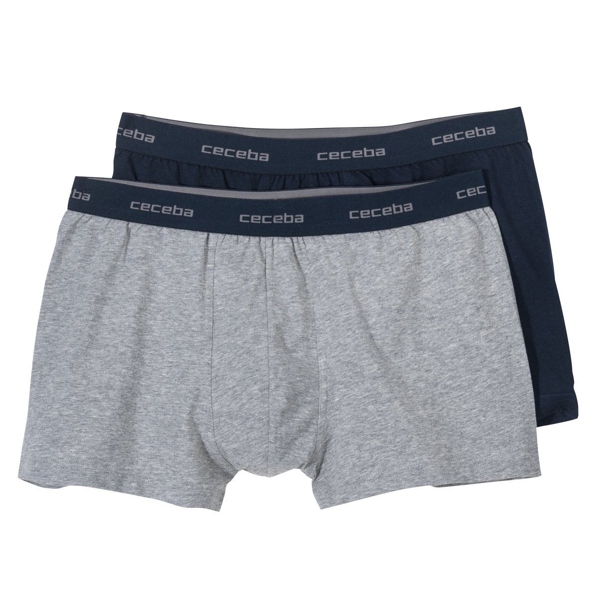 CECEBA Retro Pants Große Größen Pants grau melange/navy 2er-Pack Ceceba (Packung, 2-St., 2er-Pack)