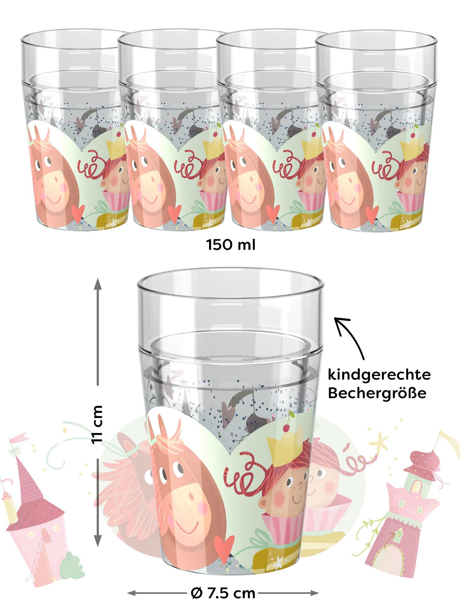Haba Becher Glitzerbecher, 4-tlg., unisex neutral