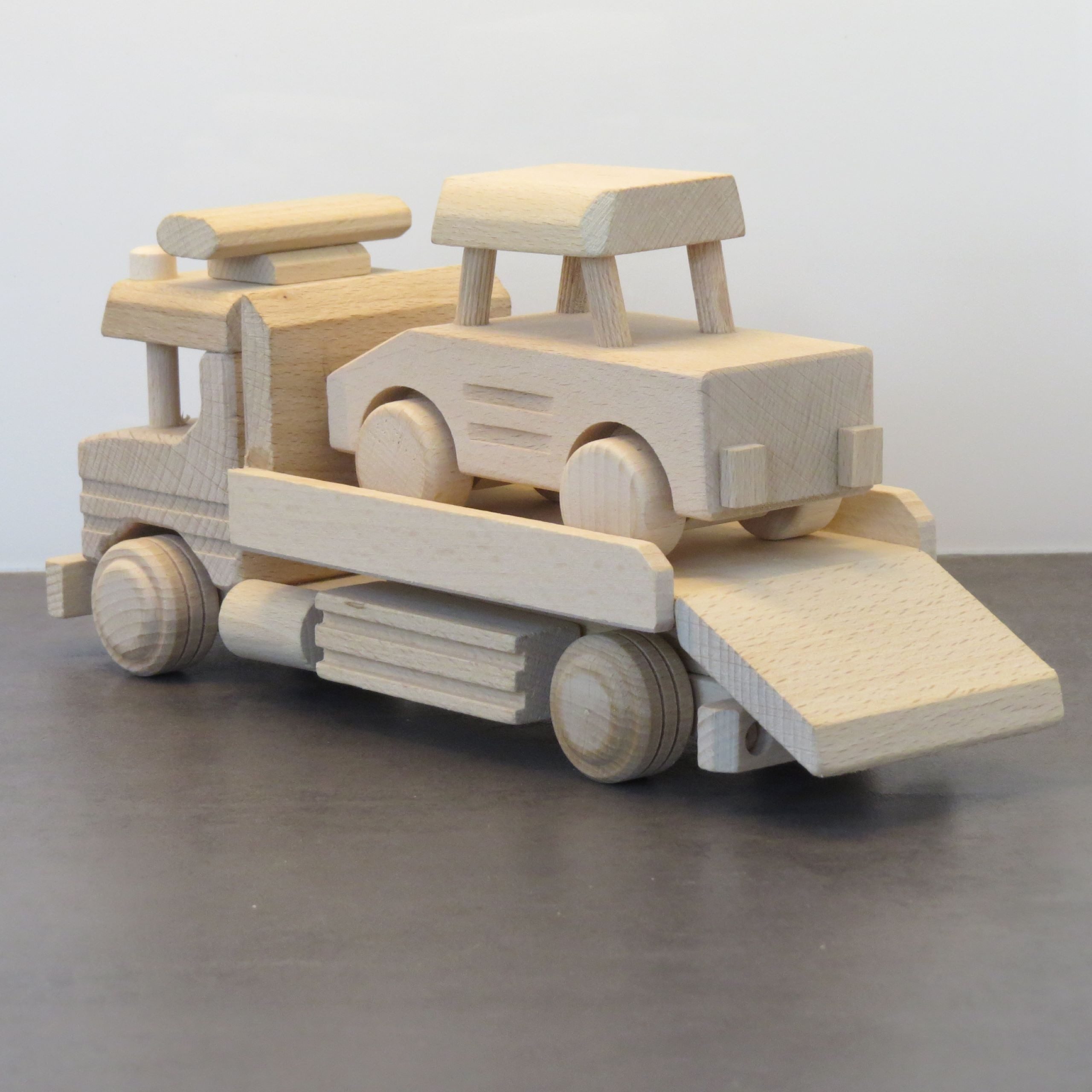 Holzprodukte Spielzeug-Abschlepper Autotransporter LKW Auto Transporter Oldtimer Fahrzeug PKW Kleinwagen
