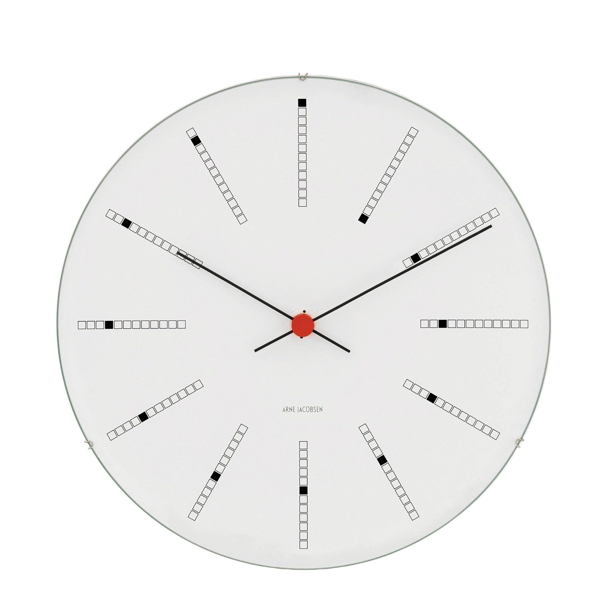 Arne Jacobsen Wanduhr Arne Jacobsen Bankers Wanduhr Ø29 cm weiss/schwarz/rot