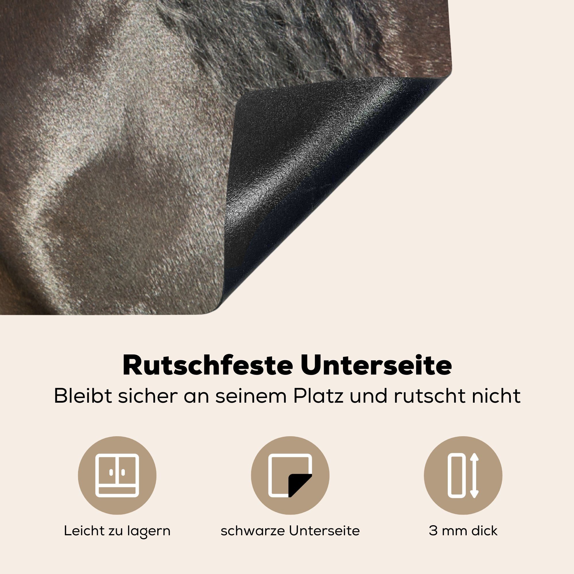 MuchoWow Herdblende-/Abdeckplatte Sonne - für (1 küche Friesisch cm, tlg), 78x78 Ceranfeldabdeckung, Vinyl, - Pferd, Arbeitsplatte