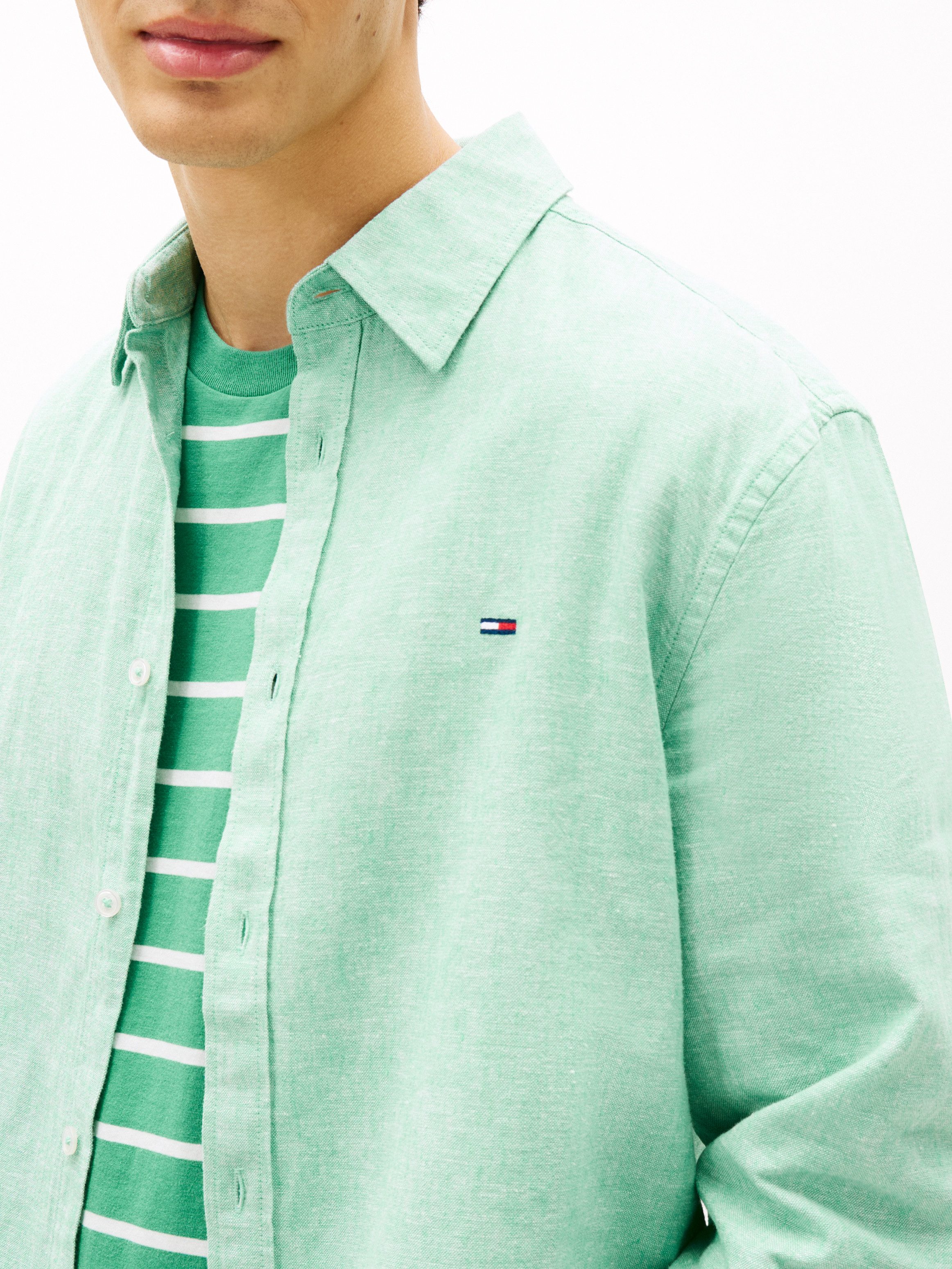 Tommy Jeans Langarmhemd TJM REGULAR FIT LINEN BLEND