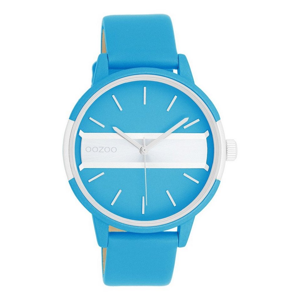 OOZOO Quarzuhr Oozoo Damen Armbanduhr Timepieces Analog, Damenuhr rund,  groß (ca. 42mm) Lederarmband, Fashion-Style, Armumfang ca. 17 bis 21,3 cm