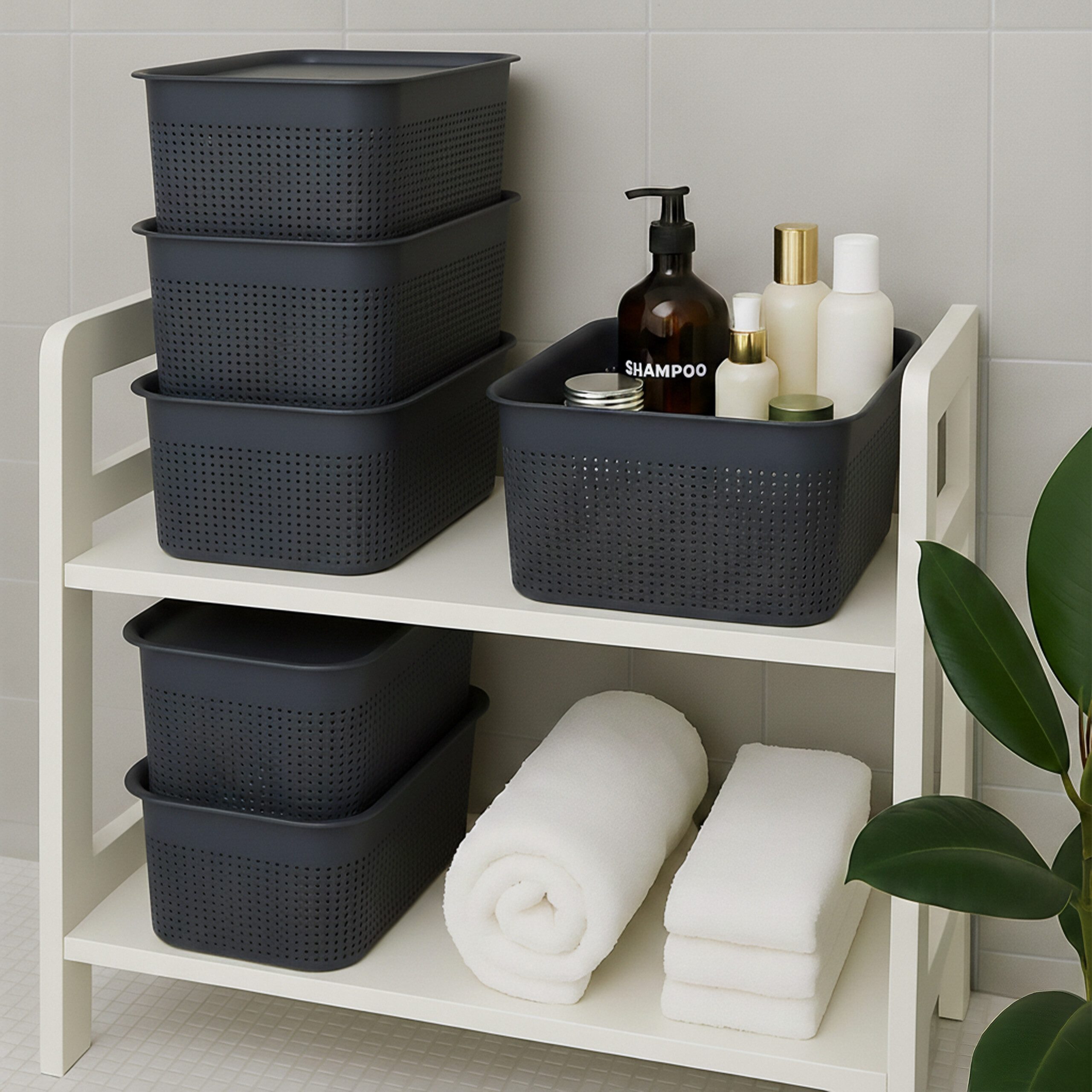 relaxdays Aufbewahrungsbox mit Deckel 6er Set, günstig online kaufen