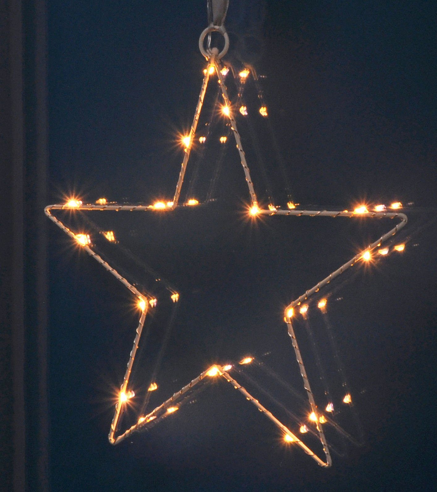 Spetebo Hängedekoration LED Fenster Silhouette Stern - 30 x 28 cm (Stück, 1 St., Weihnachtsbeleuchtung), Weihnachts Deko Beleuchtung Batterie betrieben