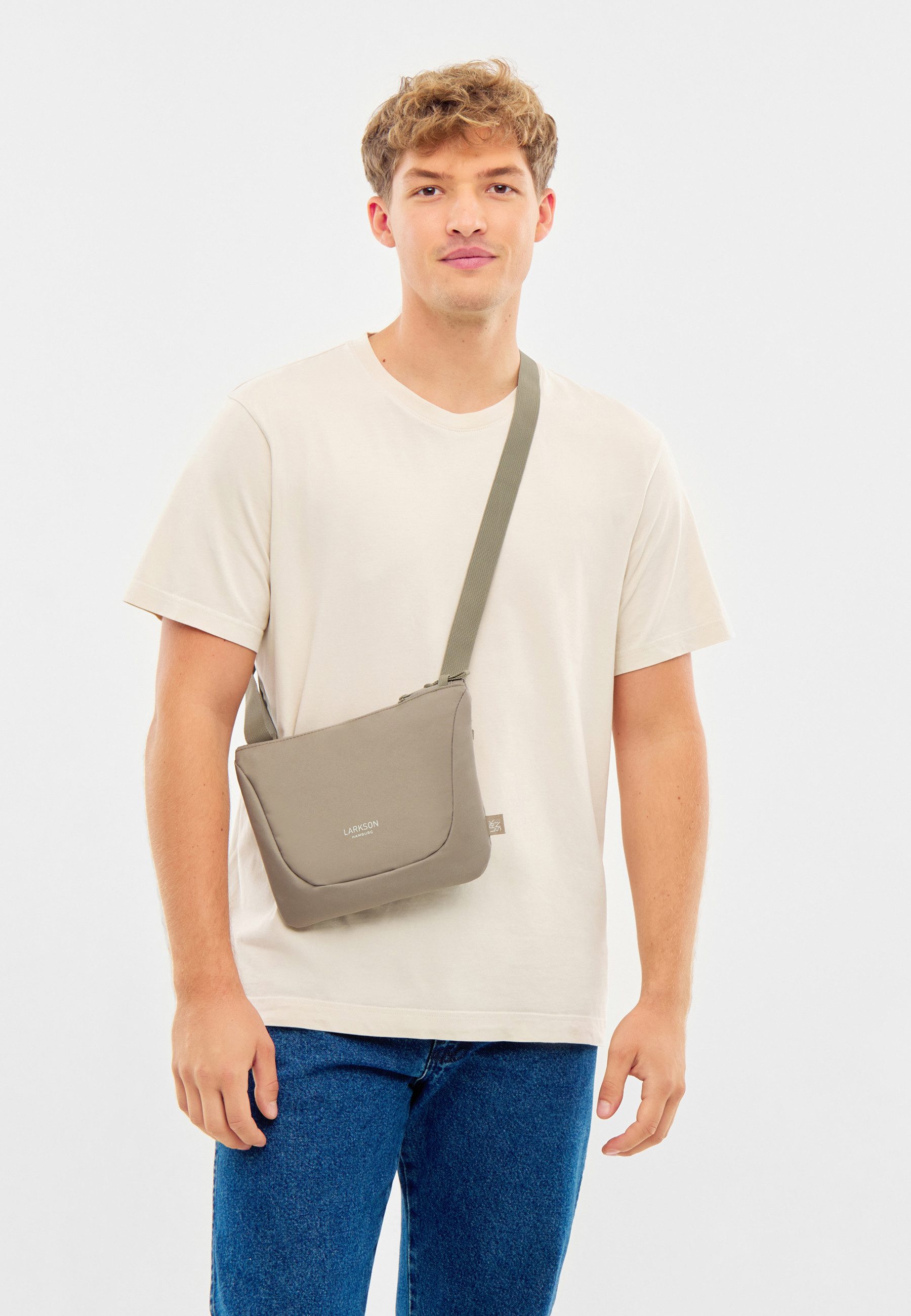 LARKSON Umhängetasche Henrik Umhängetasche mit Anti-Diebstahl-Sicherung, Flache Crossbody Bag, Wasserabweisend