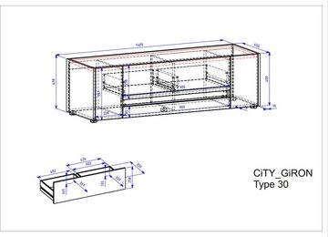 INOSIGN Lowboard City/Giron, Breite ca. 140 cm