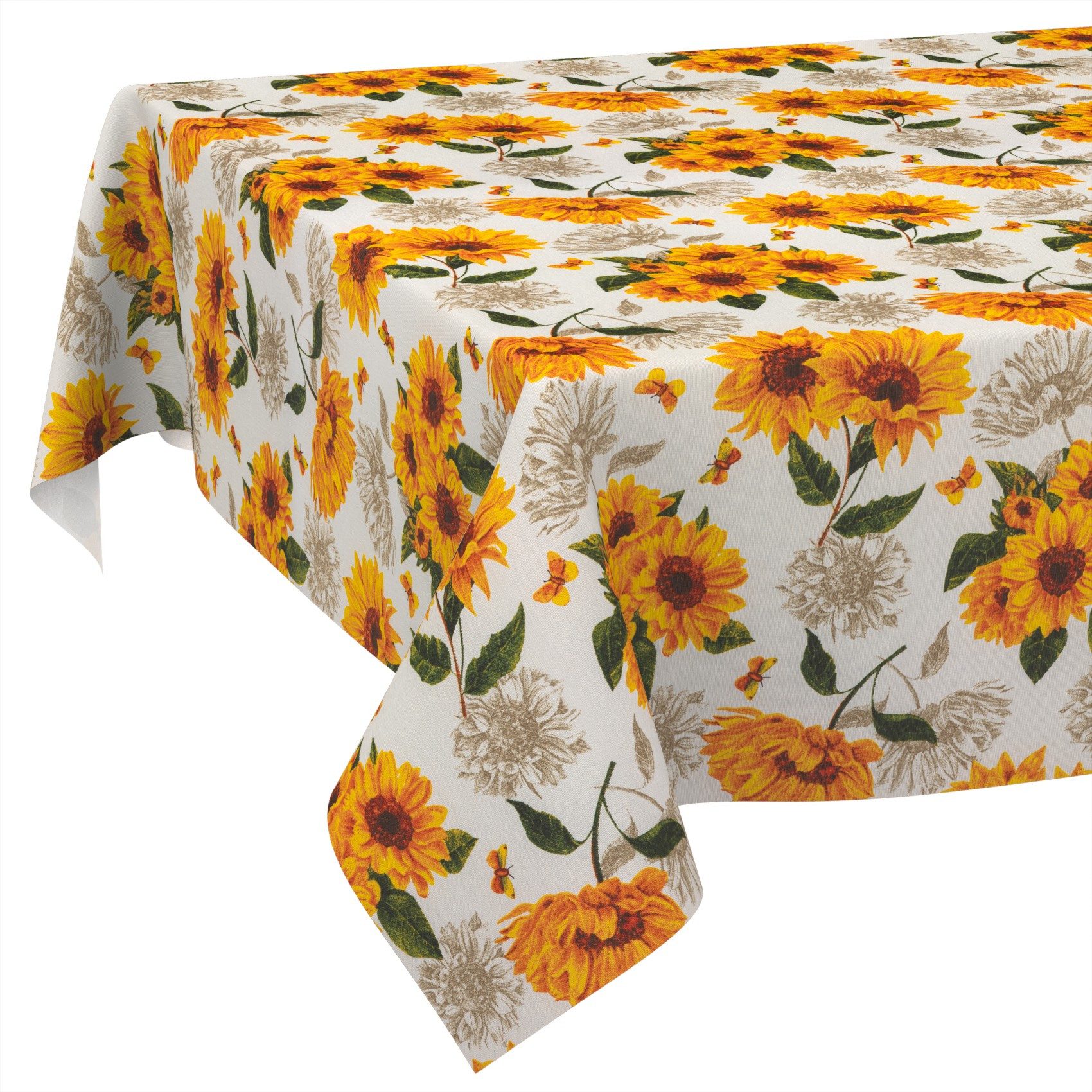 ANRO Tischdecke abwaschbar Tischtuch Baumwolle Polyester wasserabweisend (Einzelstück 1-tlg), Schmutzabweisend Landhaus Orange 100x140cm