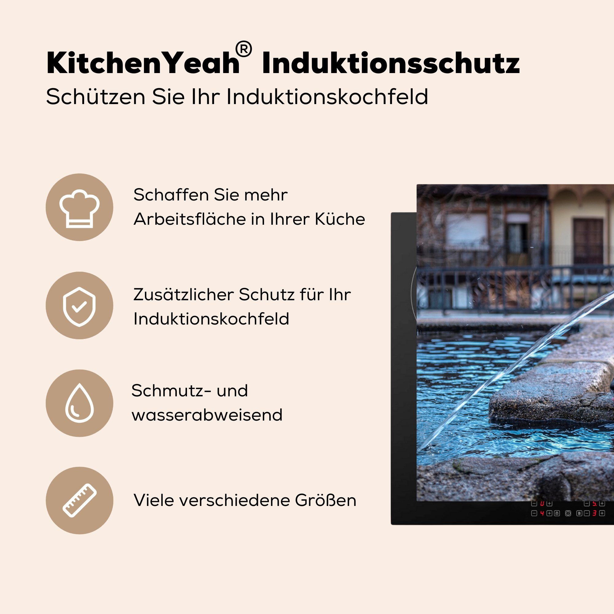 MuchoWow Herdblende-/Abdeckplatte Deutscher Schäferhund - cm, küche, die Trinken, für Vinyl, Ceranfeldabdeckung Induktionskochfeld (1 Schutz 71x52 Hund tlg), 