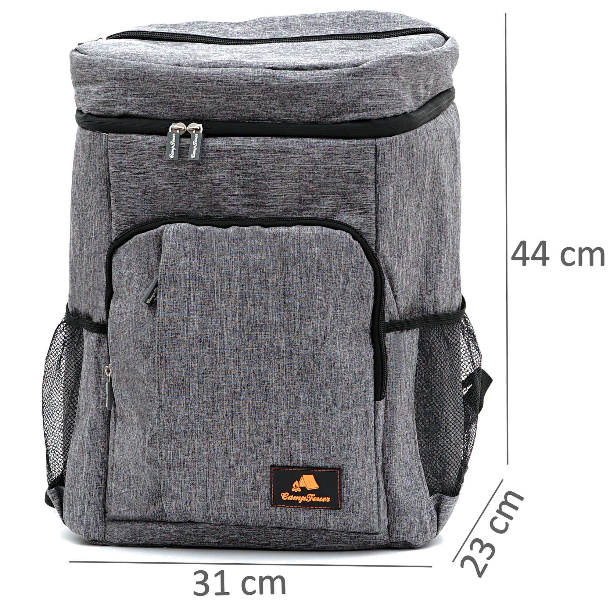 CampFeuer Freizeitrucksack 20 Liter Kühlrucksack, grau, leicht und wasserdicht (1-tlg)