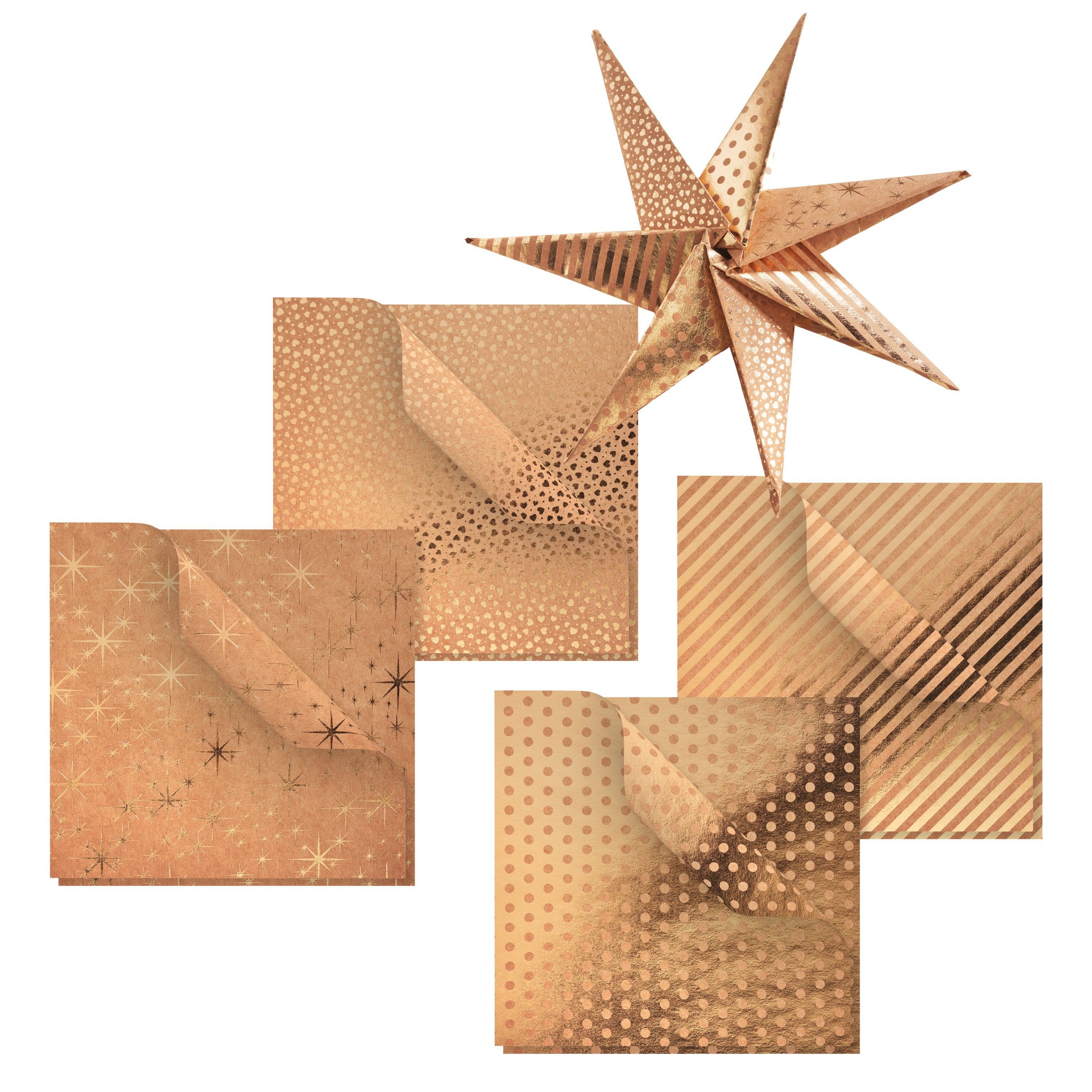 Gebrüder Bertels Motivpapier Gold, 32 Blatt