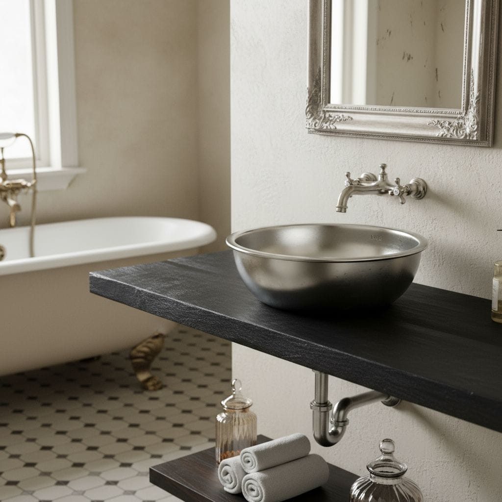 KEINerlei® Waschtischplatte Waschtischplatte Altholz Eiche Rustikal Tischpl günstig online kaufen